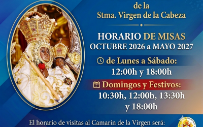 ACTUALIZACIÓN DEL HORARIO DE  MISAS EN EL SANTUARIO